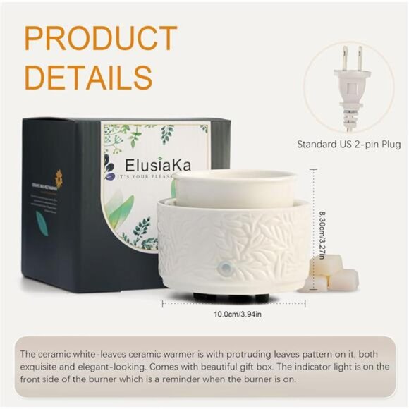 Wax Melt Warmer Ceramic 3-in-1 Electric Candle Wax Warmer for Scented Wax - Picture 6 of 7